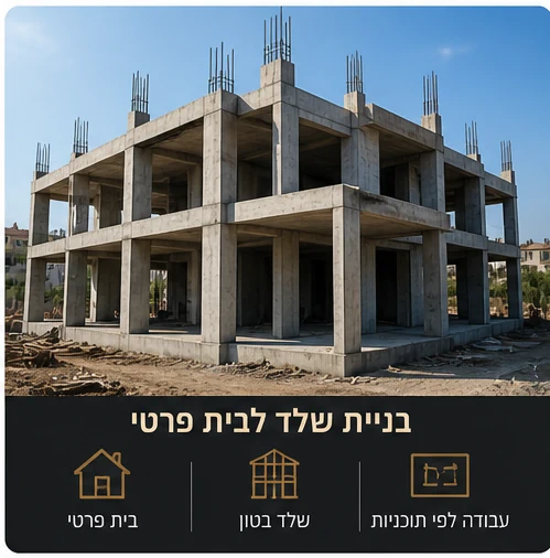 בניית שלד לבית פרטי